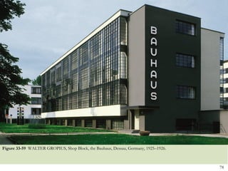 Figure 33-59 WALTER GROPIUS, Shop Block, the Bauhaus, Dessau, Germany, 1925–1926.



                                                                                    78
 