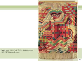 Figure 33-61 GUNTA STÖLZL, Gobelin tapestry,
1926–1927. Linen and cotton.



                                               80
 