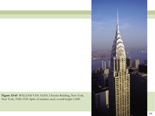 Figure 33-65 WILLIAM VAN ALEN, Chrysler Building, New York,
New York, 1928–1930. Spire of stainless steel, overall height 1,048’.



                                                                        84
 