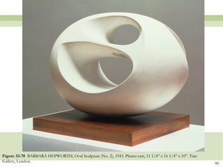 Figure 33-70 BARBARA HEPWORTH, Oval Sculpture (No. 2), 1943. Plaster cast, 11 1/4” x 16 1/4” x 10”. Tate
Gallery, London.
                                                                                                           90
 
