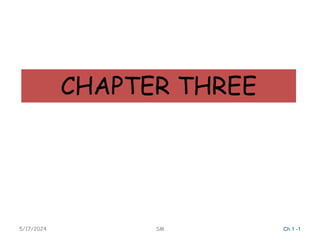 CHAPTER THREE
BUSINESS FORMATION
5/17/2024 SM Ch 1 -1
 