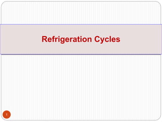 1
Refrigeration Cycles
 
