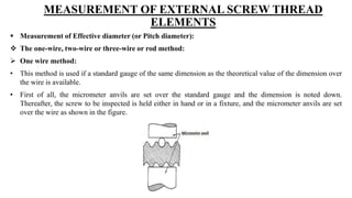 Ch-3: Measurement of screw thread and gear | PPTX