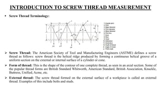 Ch-3: Measurement of screw thread and gear | PPTX