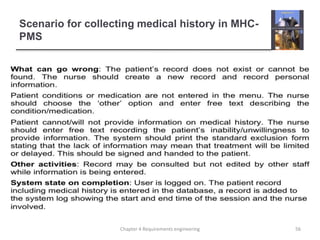 Scenario for collecting medical history in MHC-
PMS
56Chapter 4 Requirements engineering
 