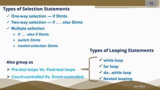 Fundamentals of Computer Programming Summary of Flow Controls | PPT