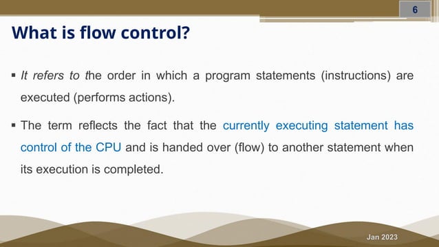 Fundamentals of Computer Programming Summary of Flow Controls | PPT