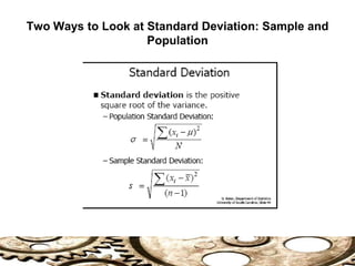 Two Ways to Look at Standard Deviation: Sample and
Population
 