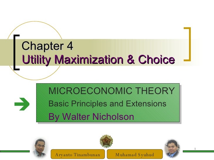 Ch 4. Utility Maximization & Choice