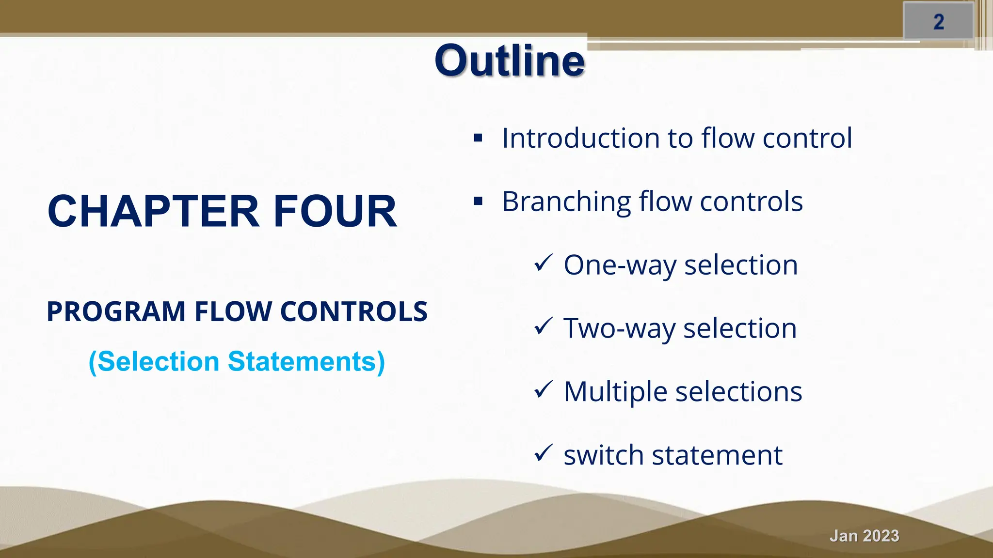 Fundamentals of Computer Programming - Flow of Control I | PDF
