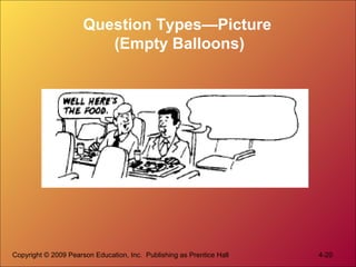 Copyright © 2009 Pearson Education, Inc. Publishing as Prentice Hall 4-20
Question Types—Picture
(Empty Balloons)
 