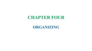 CHAPTER FOUR
ORGANIZING
 