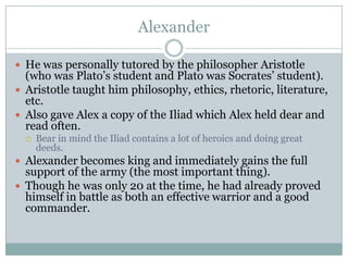 Both Philip and later Alexander the Great use this tactic to tremendous effect.Macedonian phalanx pros and consProsNearly invincible from the front.  A force couldn’t break through the line of pikes.Due to the offensive/defensive nature of the pikes, the phalangites didn’t need to have all the armor that hoplites did.  This made arming them far cheaper and the Macedonians could afford the standing army.ConsThe formation had almost no maneuverability.  Due to those long pikes, it couldn’t turn or protect its flanks; it could only go straight ahead.  This meant a fast and/or maneuverable enemy could outflank it and tear it apartCould lose formation over uneven terrain and open up gaps that could be exposed by the enemy.