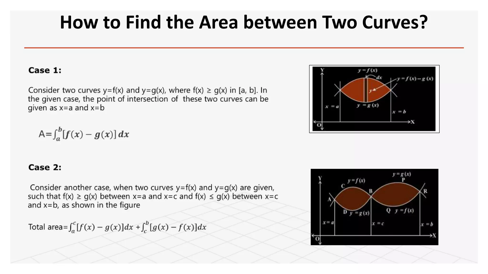 How to Find the Area between Two Curves?
 