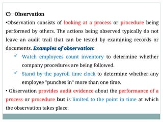 Observation In Audit Ch-5 Audit Evidence l auditing principles and practice I | PPT