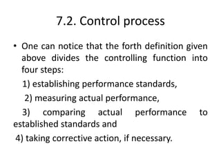 Controlling By Measuring Performance Ch 7 controlling | PPTX