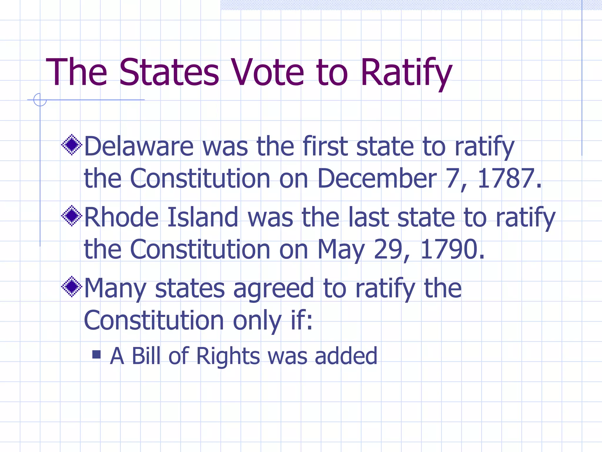 7.4 Ratification and the Bill of Rights | PPT
