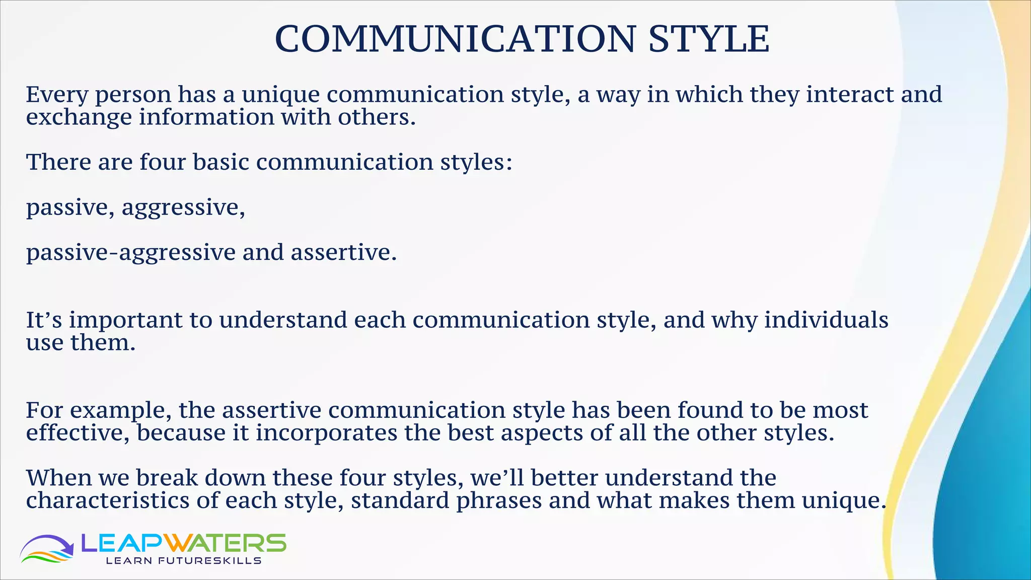 TYPES OF COMMUNICATION STYLES PDF visual data 5