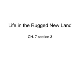 Life in the Rugged New Land CH. 7 section 3 