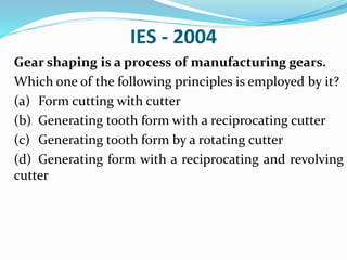 Ch 8 1 Gear Manufacturing