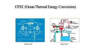 OTEC(OceanThermalEnergyConversion)
Closed Cycle Open Cycle
 