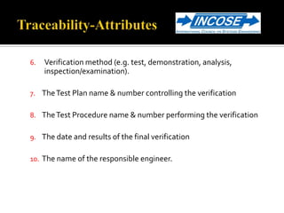 Ch 9 traceability and verification | PPTX
