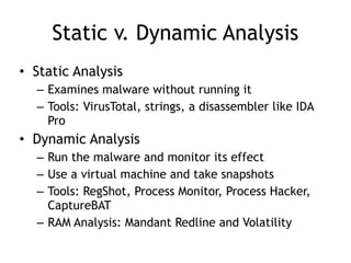 CNIT 126 Ch 0: Malware Analysis Primer & 1: Basic Static Techniques | PDF
