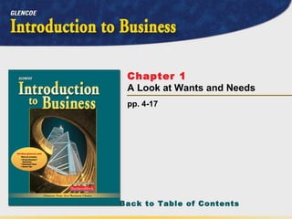 pp. 4-17 Chapter 1   A Look at Wants and Needs 