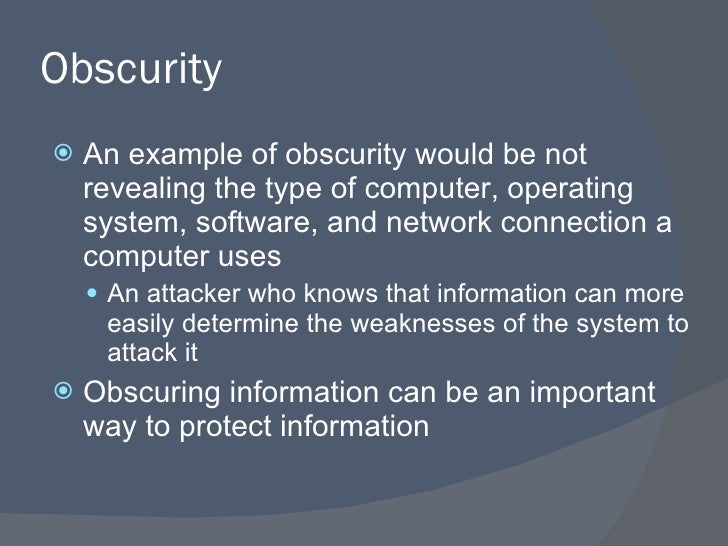 security through obscurity examples
