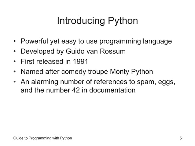 Python Programming | PPT