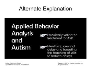 Alternate Explanation
Cooper, Heron, and Heward
Applied Behavior Analysis, Second Edition
Copyright © 2007 by Pearson Education, Inc.
All rights reserved
 