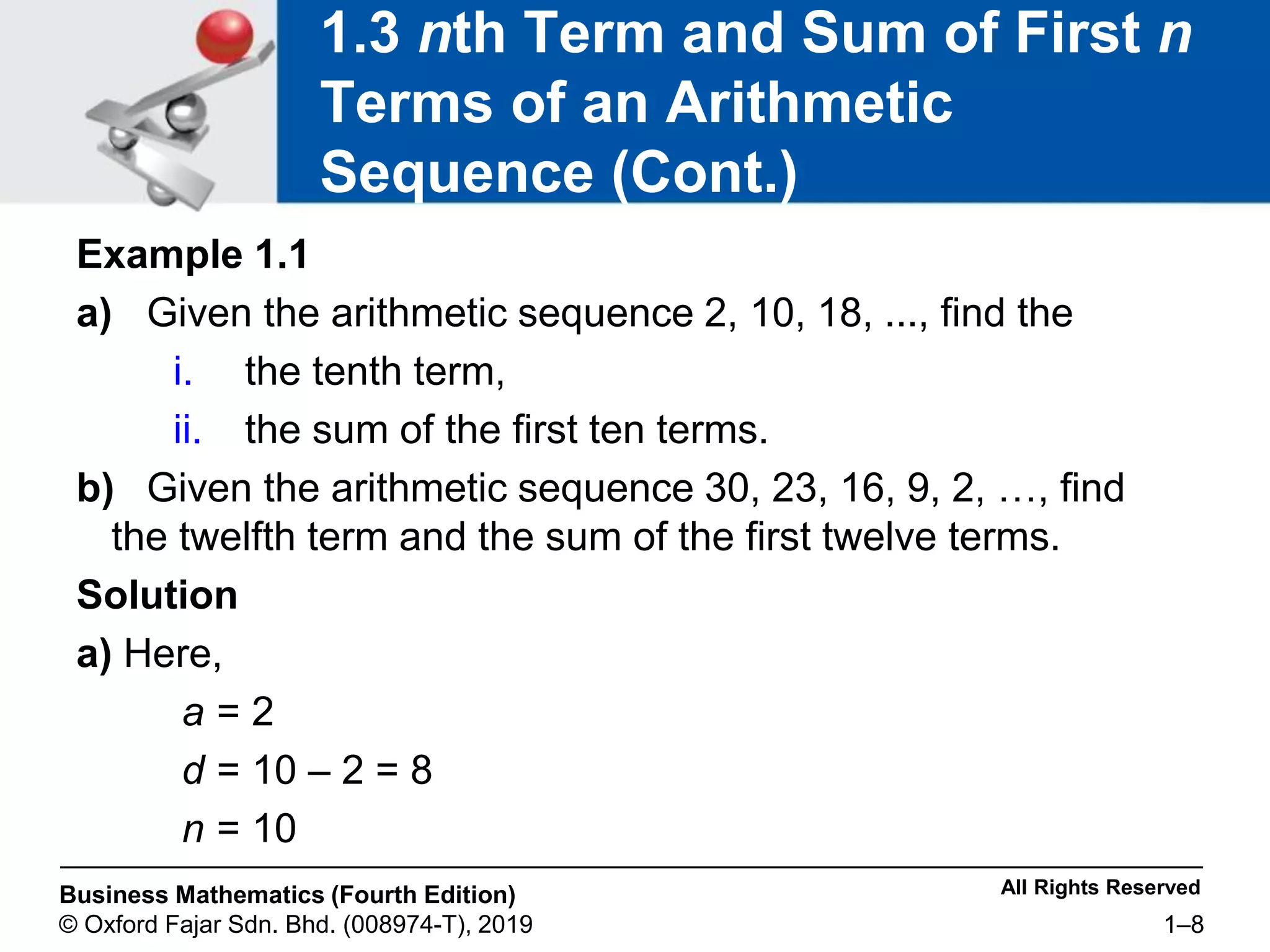 Chapter 1 Arithmetic and Geometric sequences | PPT | Homework and Study ...