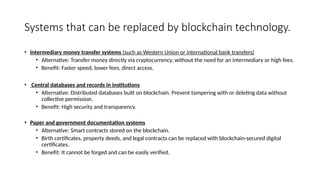 blockchain technology technology based on a decentralized database ...
