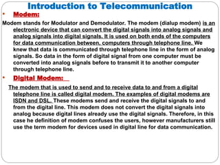 Comprehensive Introduction to Telecommunication Networks and Data ...