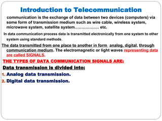 Process Telecomunication Comprehensive Introduction to Telecommunication Networks and Data ...