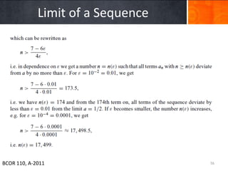 Limit of a Sequence




BCOR 110, A-2011                   56
 