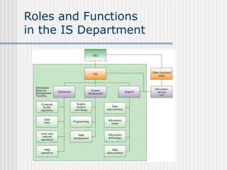 Roles and Functions
in the IS Department
 