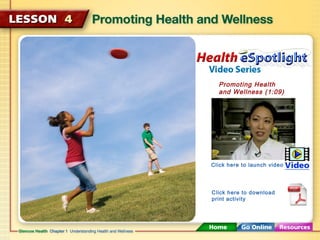 Promoting Health
and Wellness (1:09)
Click here to launch video
Click here to download
print activity
 