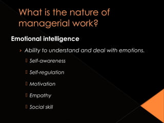 Emotional intelligence
› Ability to understand and deal with emotions.
 Self-awareness
 Self-regulation
 Motivation
 Empathy
 Social skill
1-32Copyright © 2010 John Wiley & Sons, Inc.
 