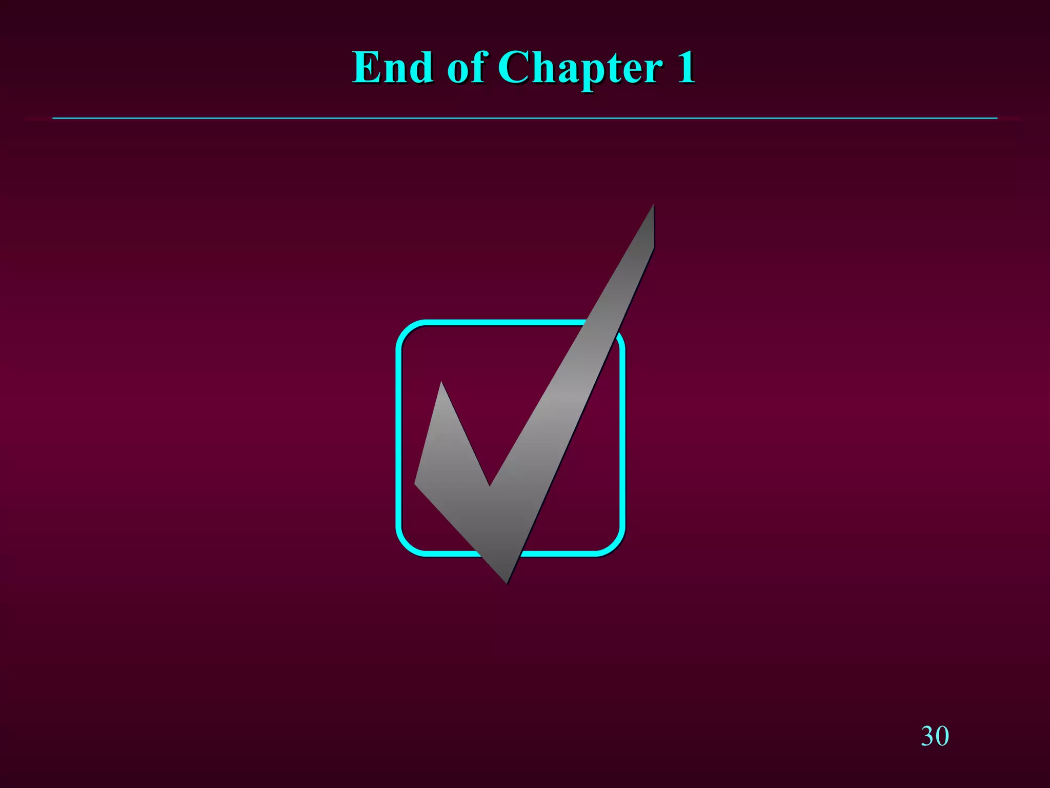 End of Chapter 1 