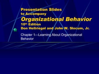 Presentation Slides to Accompany Organizational Behavior   10 th  Edition Don Hellriegel and John W. Slocum, Jr. Chapter 1 —Learning About Organizational Behavior 