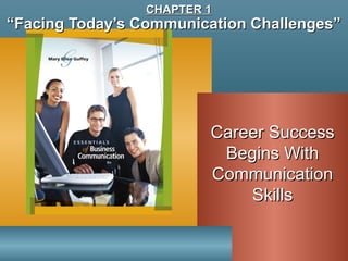““Facing Today’s Communication Challenges”Facing Today’s Communication Challenges”
Career SuccessCareer Success
Begins WithBegins With
CommunicationCommunication
SkillsSkills
CHAPTER 1CHAPTER 1
 