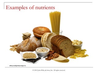 © 2012 John Wiley & Sons, Inc. All rights reserved.
Examples of nutrients
 