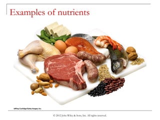 © 2012 John Wiley & Sons, Inc. All rights reserved.
Examples of nutrients
 