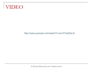 VIDEO
© 2012 John Wiley & Sons, Inc. All rights reserved.
http://www.youtube.com/watch?v=enJT7wbSoLQ
 