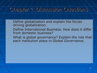 Ch01 globalization and international business | PPT