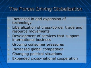 Increased Globalization Ch01 globalization and international business | PPT