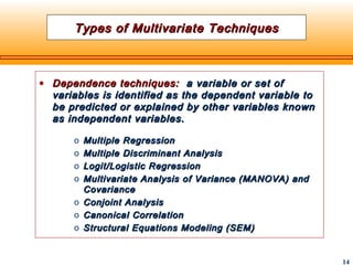 multivariate data analysis | PPT