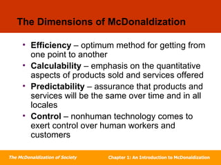 mcdonaldization efficiency