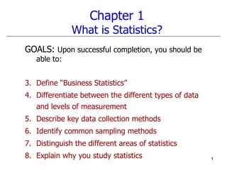 Chapter 1 What is Statistics? ,[object Object],[object Object],[object Object],[object Object],[object Object],[object Object],[object Object]